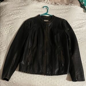 G.H. Bass & Co. Women's Classic Dark Brown Leather Jacket